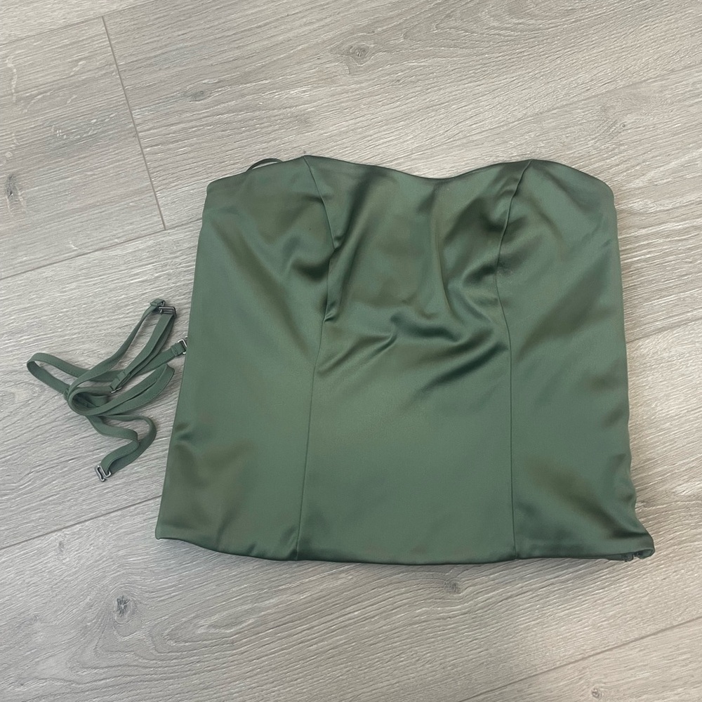 Abercrombie Green Satin Tube Top/ Tank